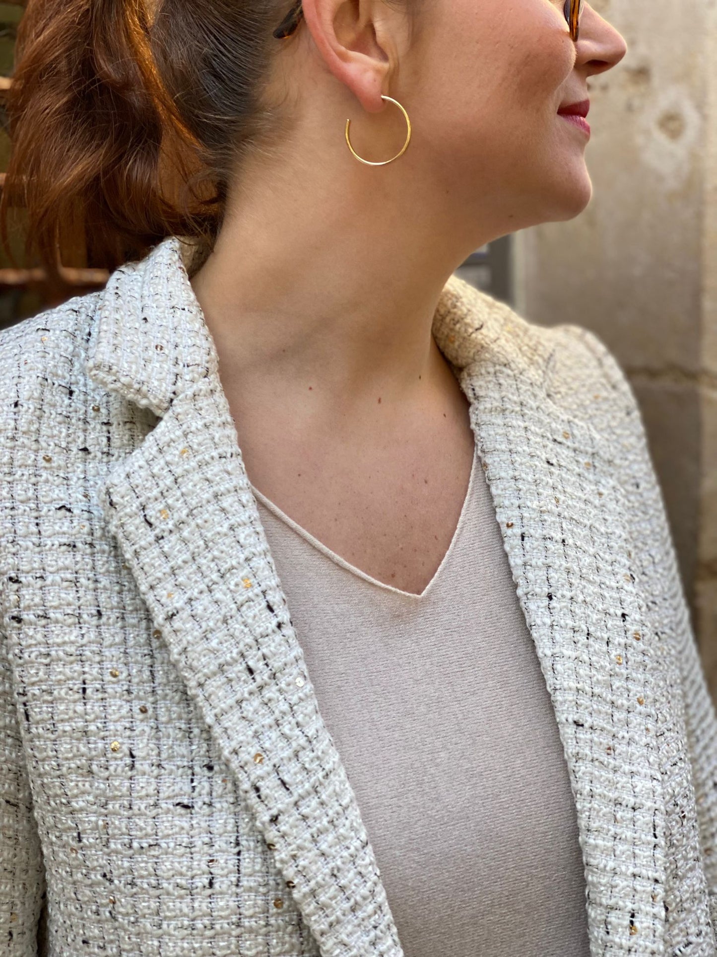 Blazer blanc à sequin